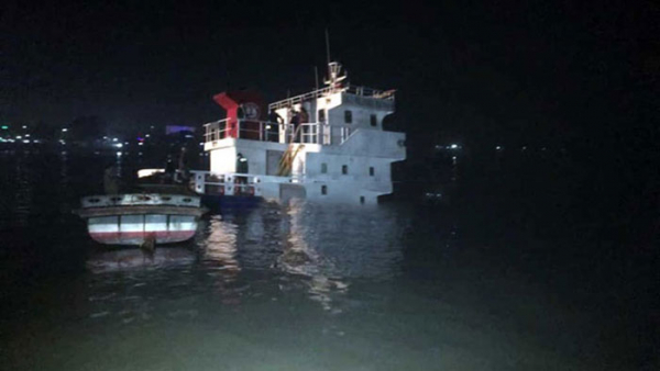 Cargo Vessel Sinks Collided With Launch In Barishal