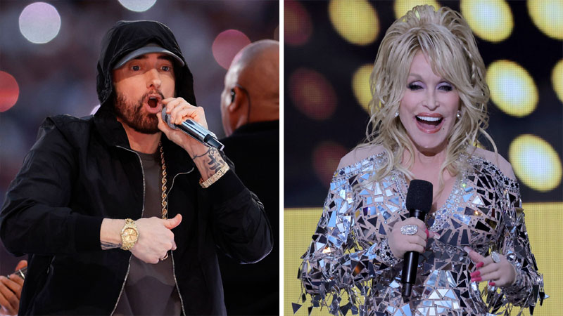 Eminem Dolly Parton Among Rock Hall Of Fame Inductees 